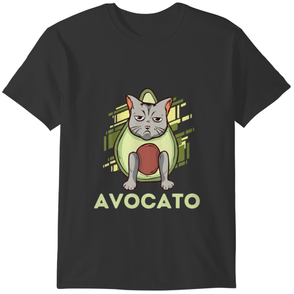 Mens Avocato Funny Avocado Lover Cat T-shirt