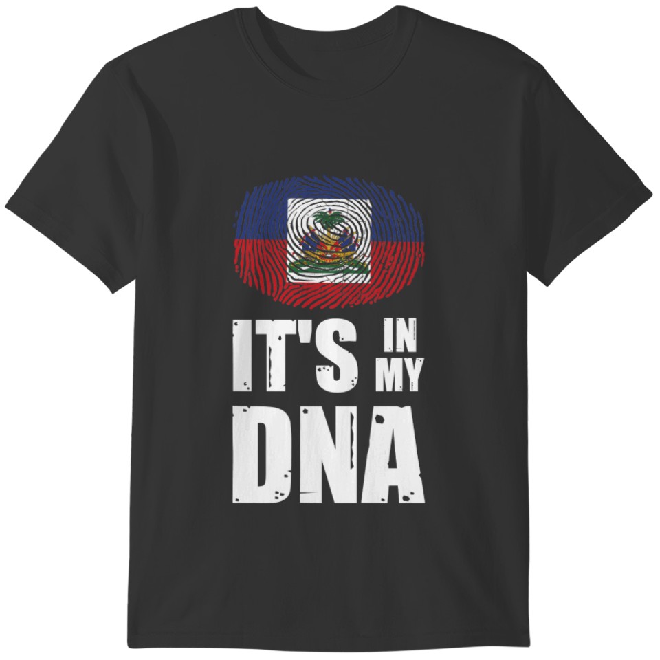 Haiti It's In My DNA Haitian Pride Fingerprint T-shirt