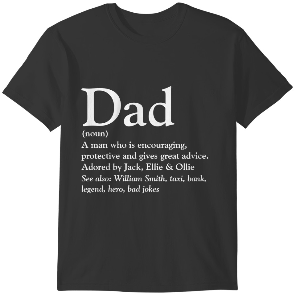 Personalized Dad Name Definition Quote Saying T-shirt