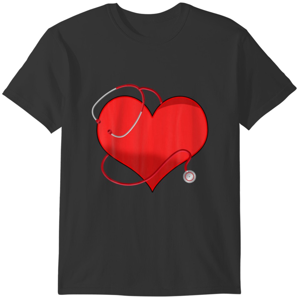 Love Heart Doctor Jobs Valentines Christmas Father T-shirt