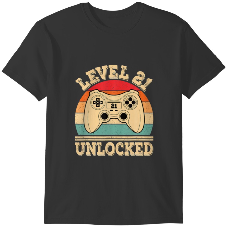 Level 21 Unlocked Video Gaming 21St Birthday 2001 T-shirt