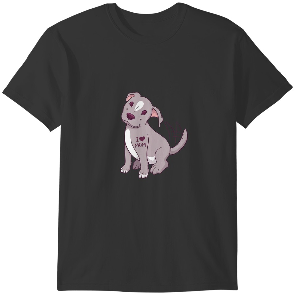 I Love Mom Tattoo Pitbull Dog Lover Gift Pitbull T-shirt