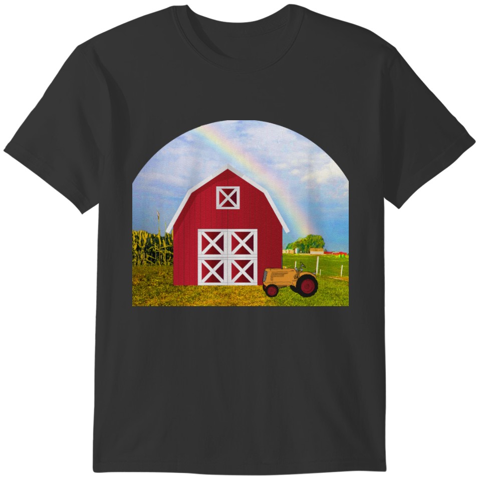 Add Your Name to Red Barn with Blue Sky T-shirt