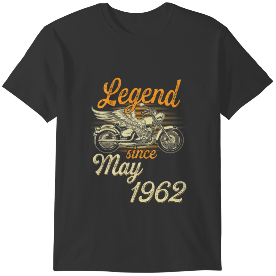Legend Since May 1962 Age 60Th Birthday Motorcycle T-shirt