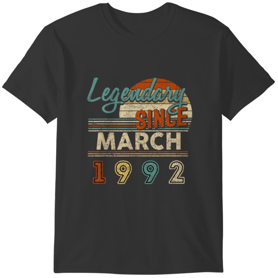 Vintage Legendary Since March 1992 30 Year Old Bir T-shirt