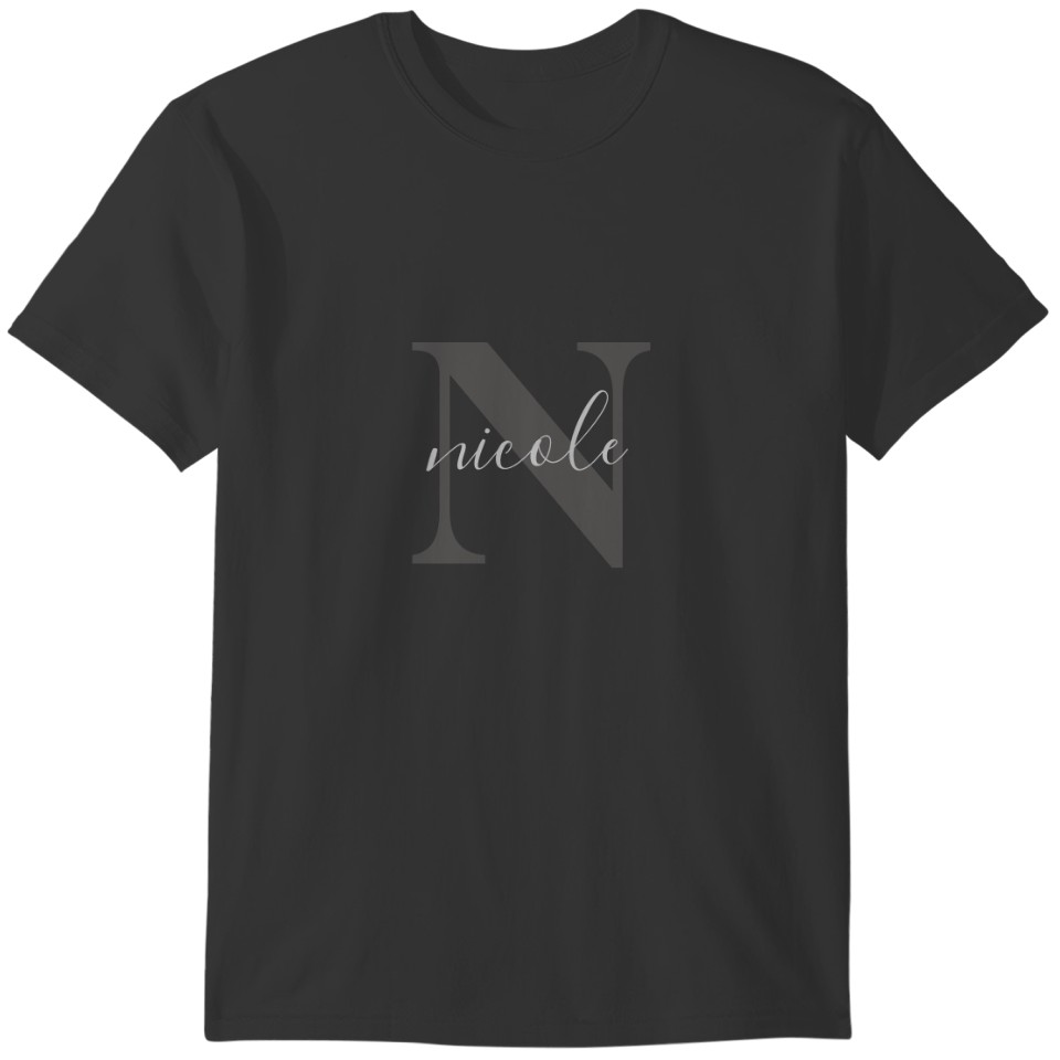 Custom Monogram Black and Grey T-shirt