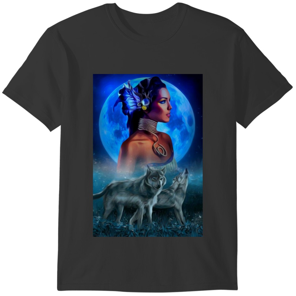 girl and wolves plus size T-shirt