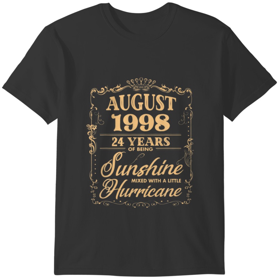 24Th Birthday Gifts For Her Him Who Were Born Augu T-shirt