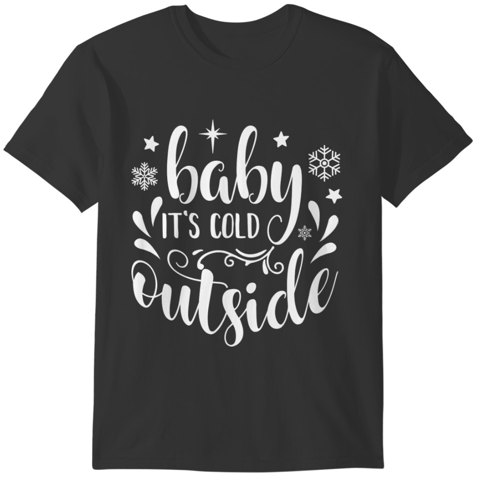 Baby Its Cold Outside Womens Christmas Red T-shirt