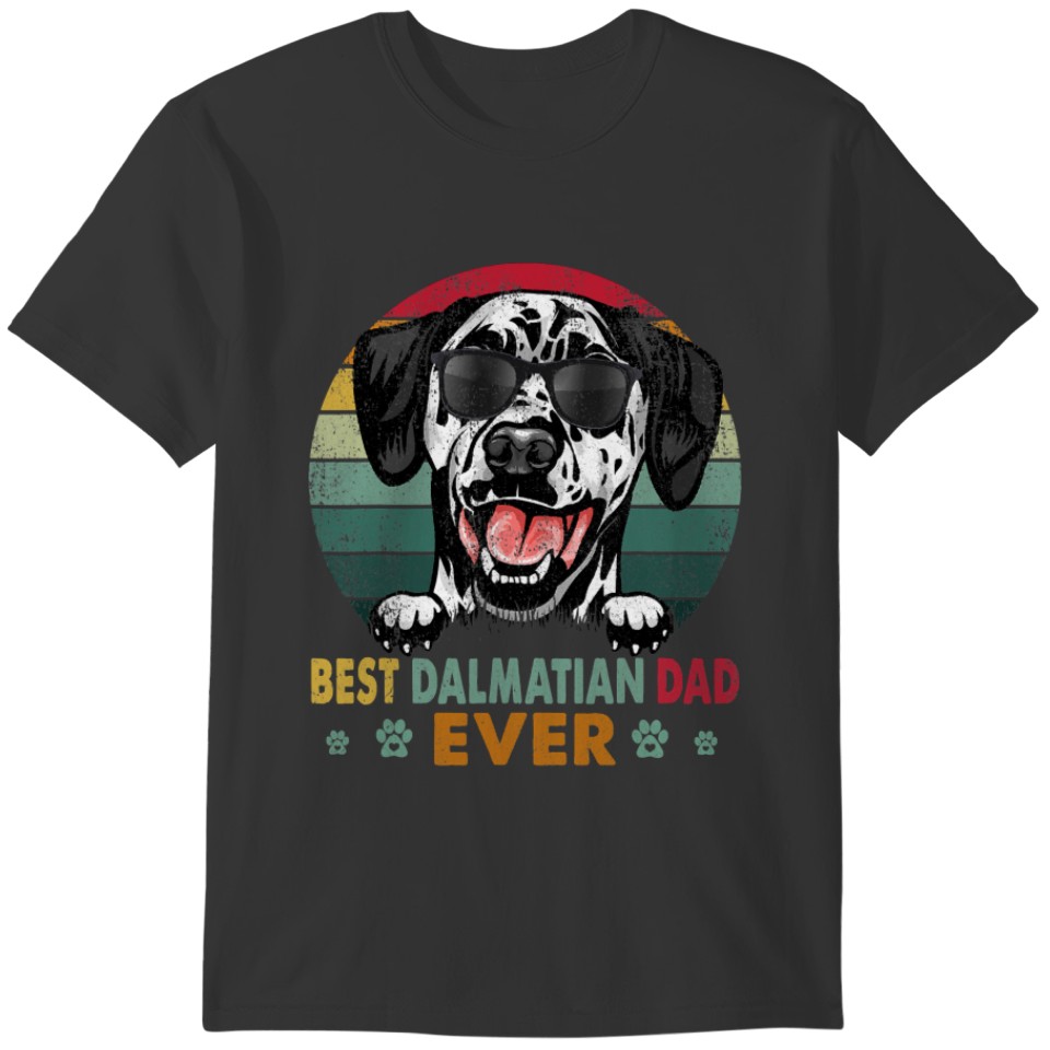 Dalmatian Funny Dog Best Dalmatian Dad Ever Vintag T-shirt
