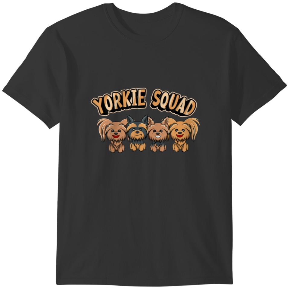 Yorkie Squad Funny Yorkshire Terrier Dog T-shirt