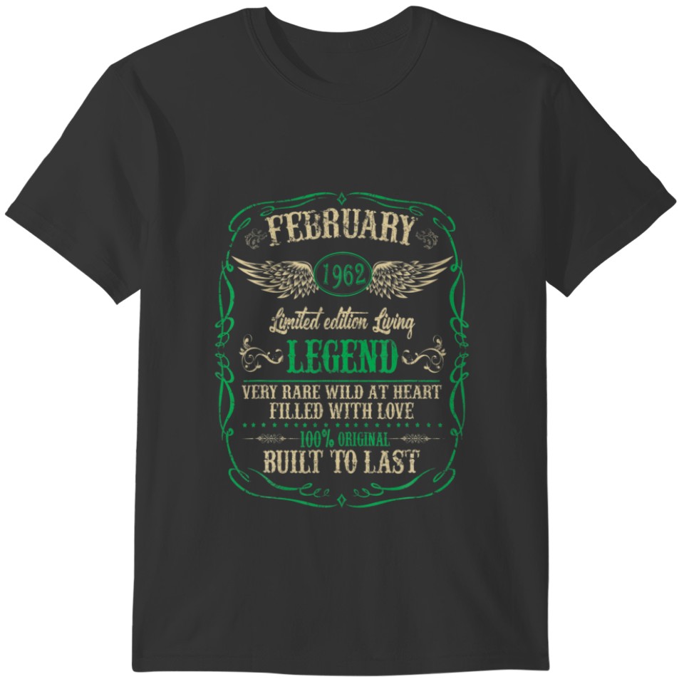 Legend Born In FEBRUARY 1962 60Th Birthday Gift Me T-shirt