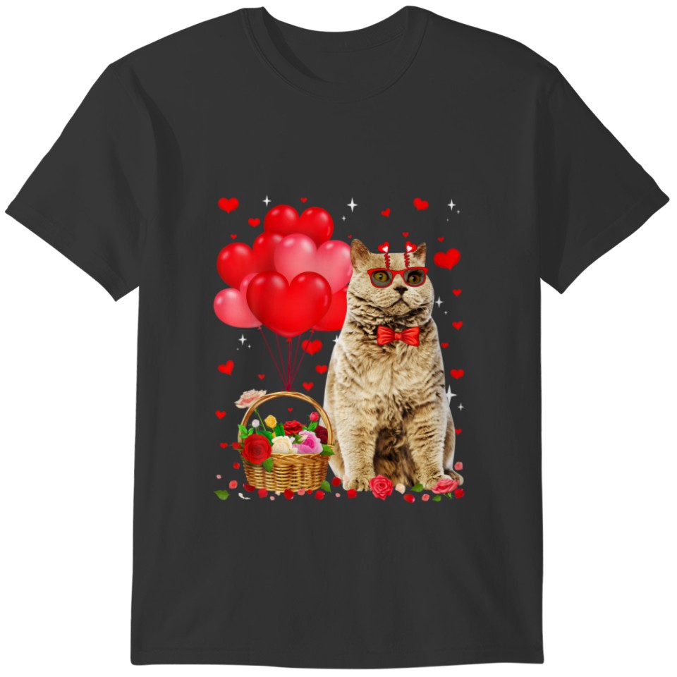 Funny Selkirk Rex Cat Heart Valentine Cat Lover T-shirt