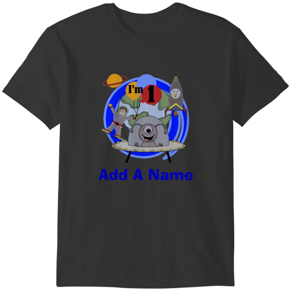 Personalized Outer Space 1st Birthday T T-shirt