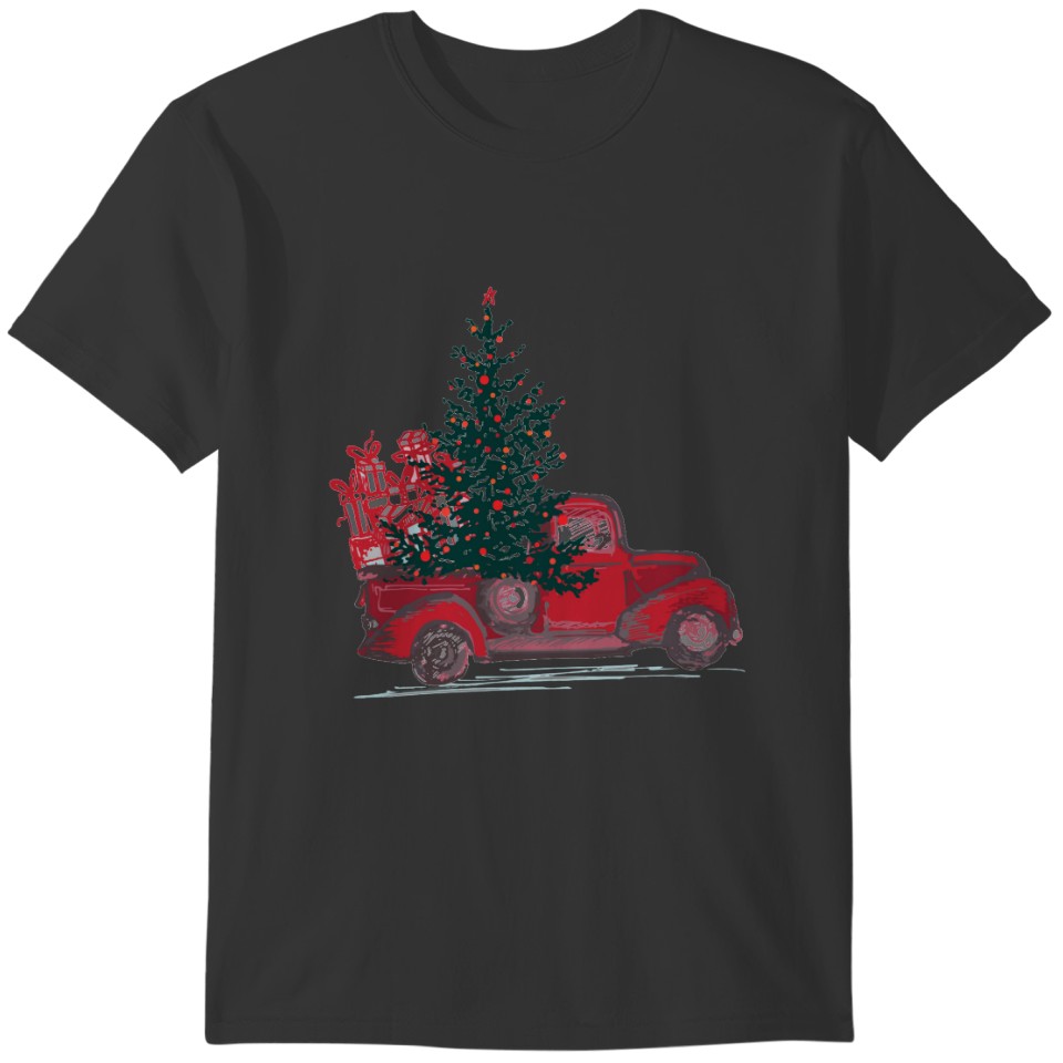 Holiday Classic Red Pickup Truck T-shirt