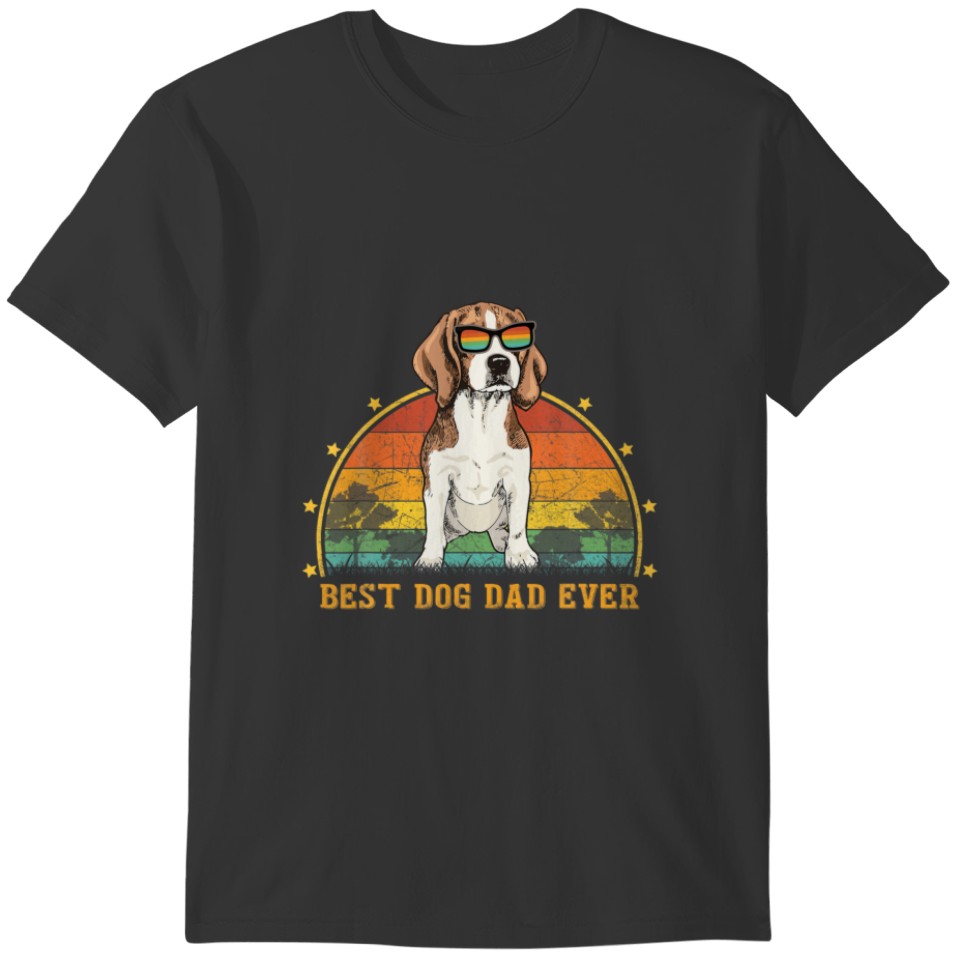 Vintage Best Beagle Dad Ever Outfit Dog Lover T-shirt