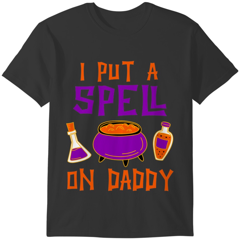 i put a spell on daddy Funny Baby Halloween T-shirt