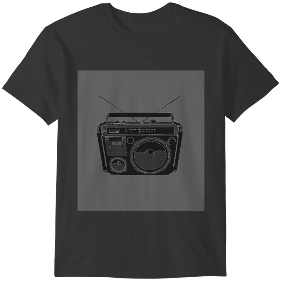 Retro 80s Boombox Grey T-shirt