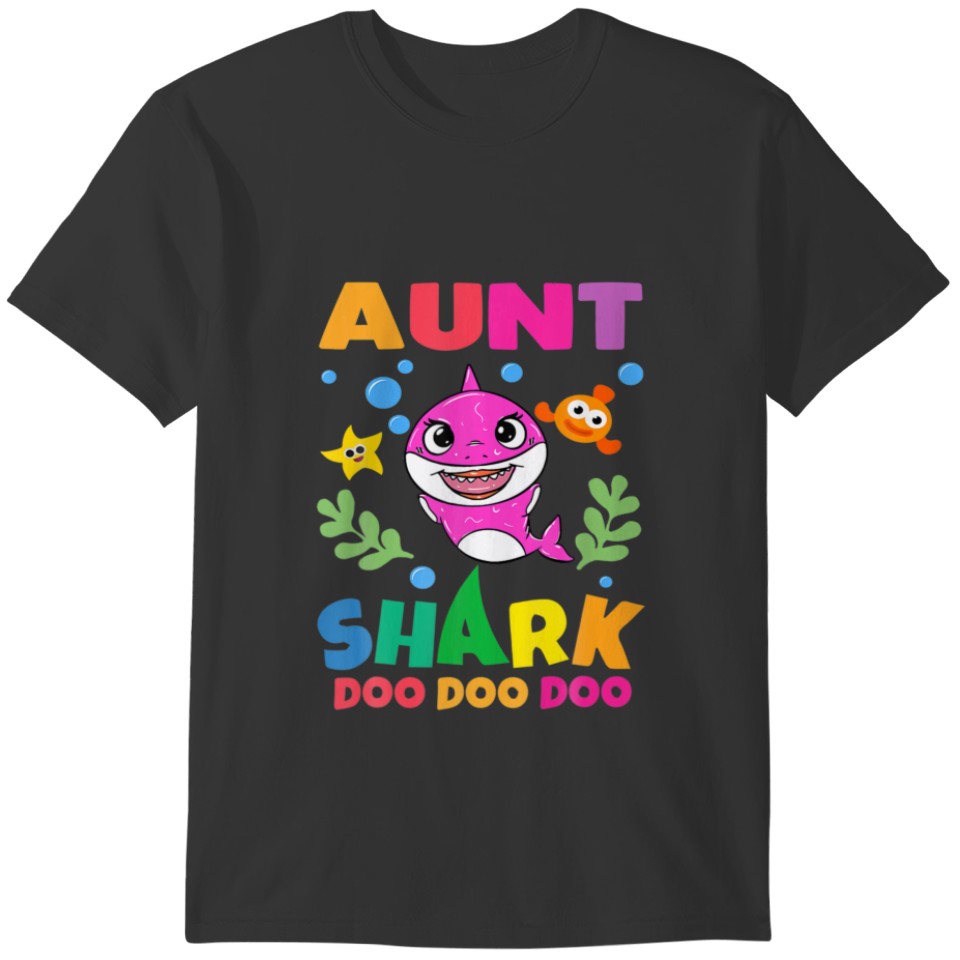 Aunt Shark Gift Cute Baby Shark Family Matching T-shirt