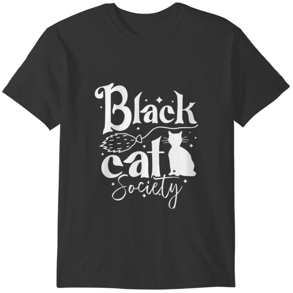 Black Cat Society Halloween Cat T-shirt