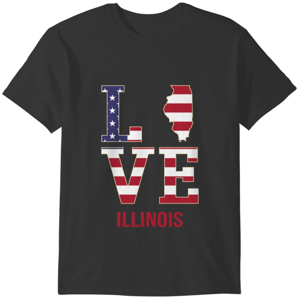 Illinois USA State Love T-shirt