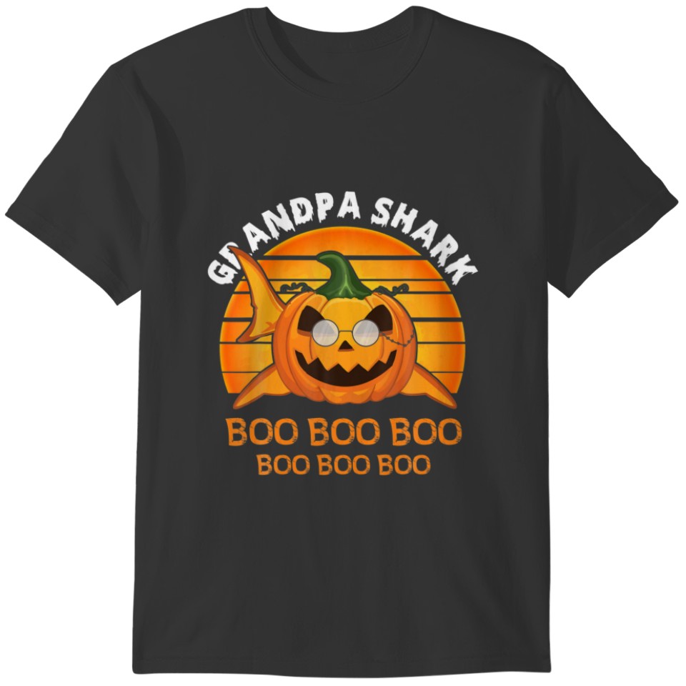 Grandpa Shark Boo Boo Boo Funny Halloween Gift T-shirt