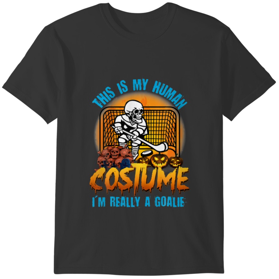 Hockey Halloween This Is My Human Costume I Am Rea T-shirt