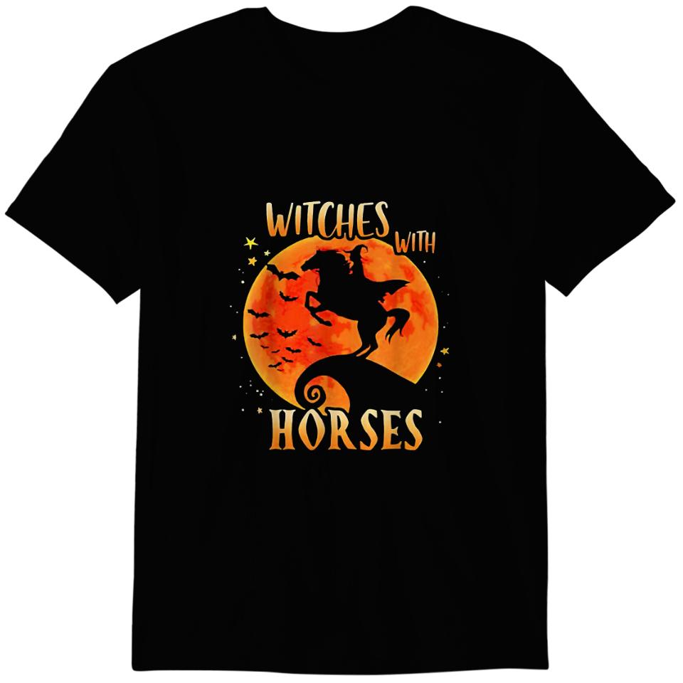 Funny Horse Witches With Horse Halloween Witch And Riding Horse Lover ...