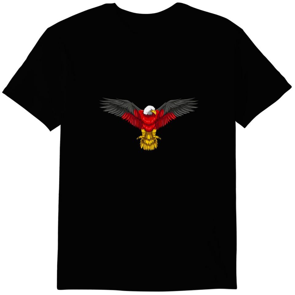 T-shirt Uomo Made In Germany Con Aquila Federale | Cotone 180 G/m², Jersey 100% Cotone, Stampa Flessibile, Vestibilità Classica