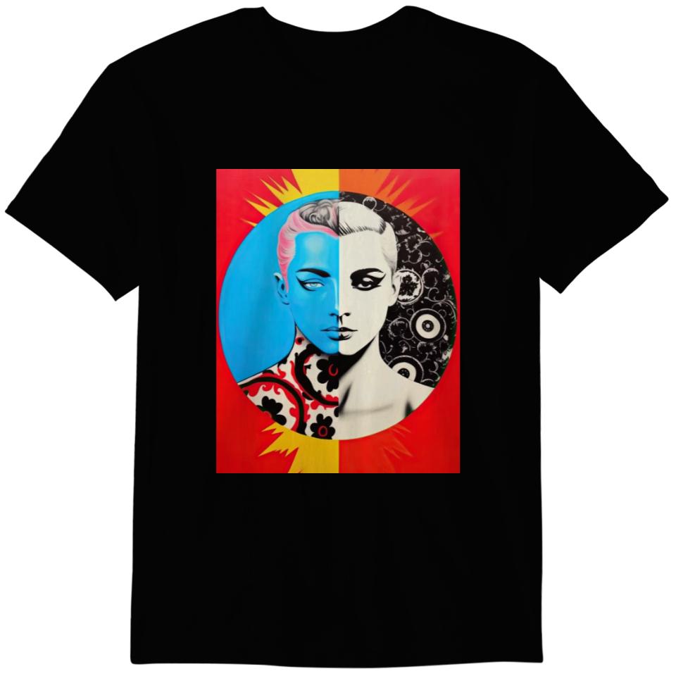 Pop Fields Motif Shirt in Black and White main image 0
