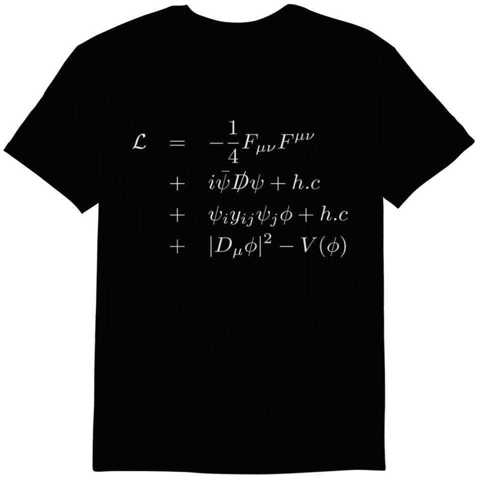 Standard Model Lagrangian Of Picle Physics Higgs B T Shirts ID