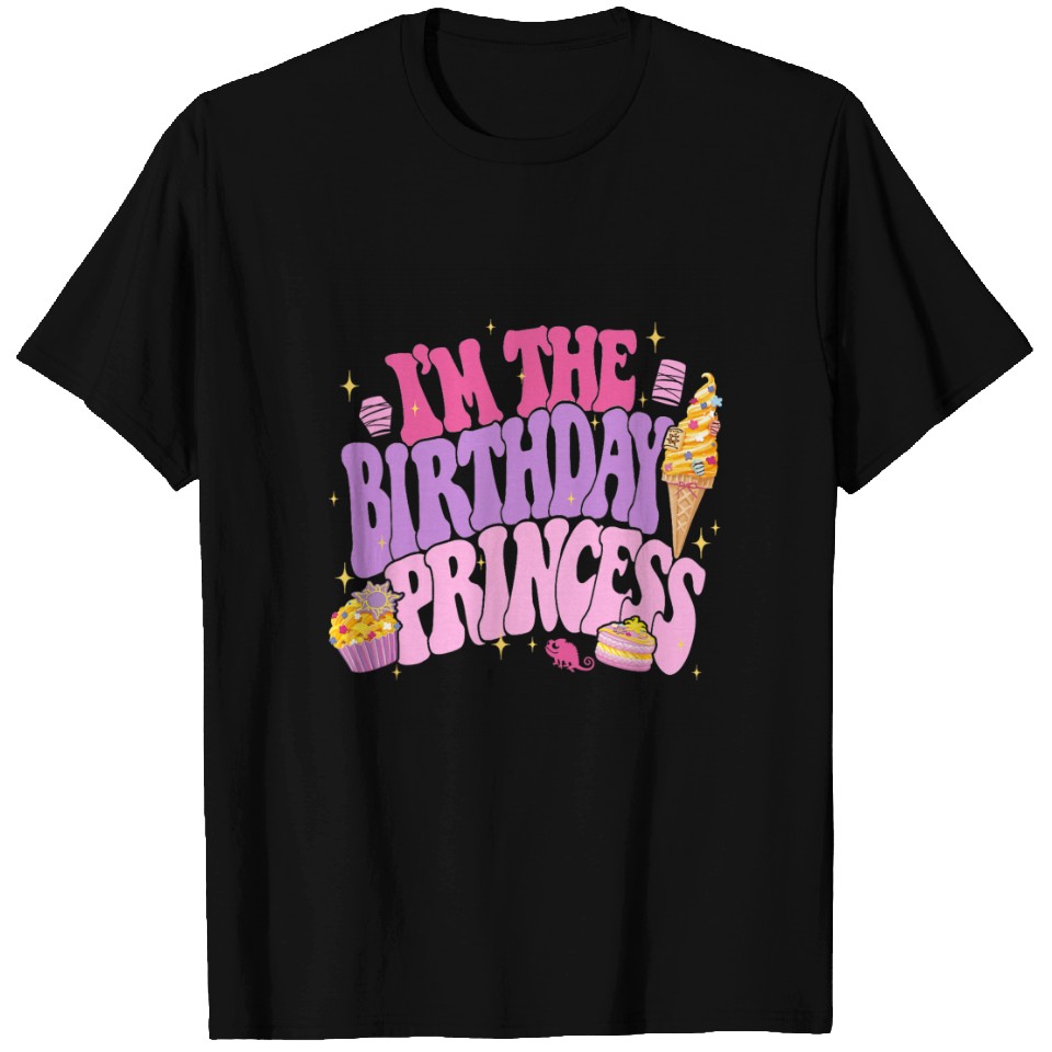 Disney Princess I'm The Birthday Princess Rapunzel Text Logo T-Shirts ...