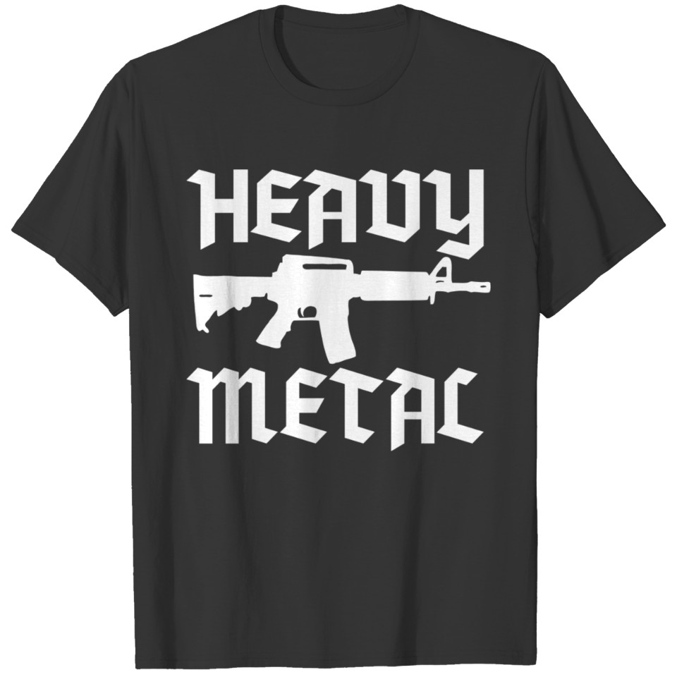 Heavy Metal White AR-15 T Shirts