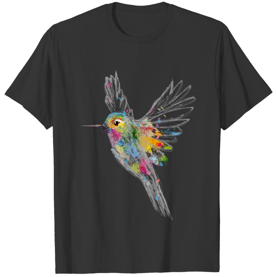 Hummingbird Watercolor Graffiti T-shirt