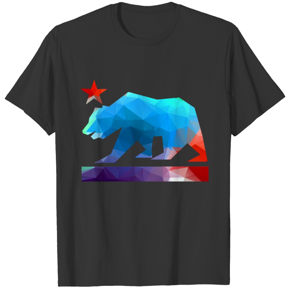 California State Bear (color fractals) T-shirt