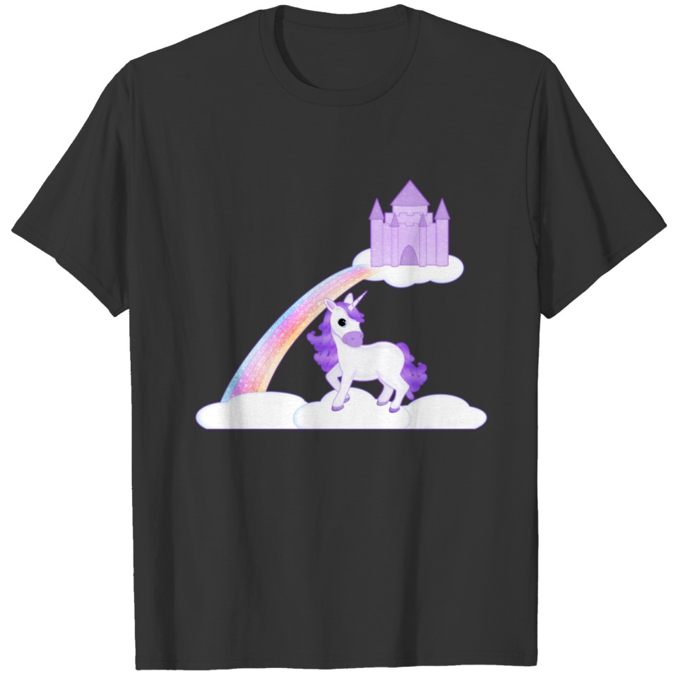 Purple Unicorn Clouds T Shirts