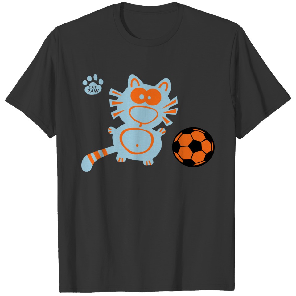 Soccer Cat Mom Cats Comic Dad Sports Kids Kittens T-shirt
