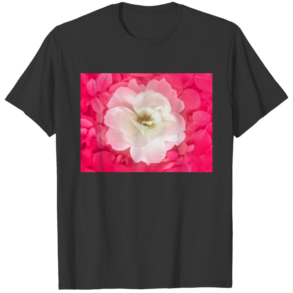 White Rose Top View T Shirts