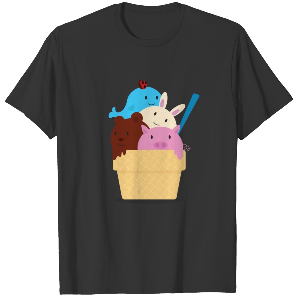 Animals ice cream T-shirt