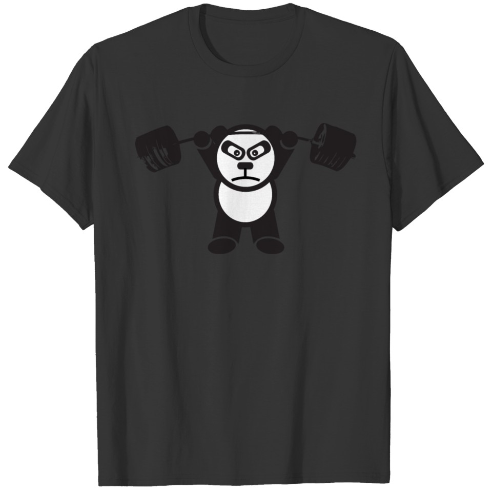 Weightlifting Panda Bear (Military Press) T Shirts