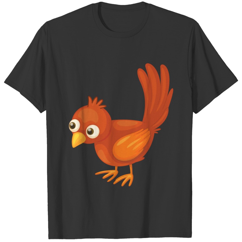 Brown bird cartoon T-shirt