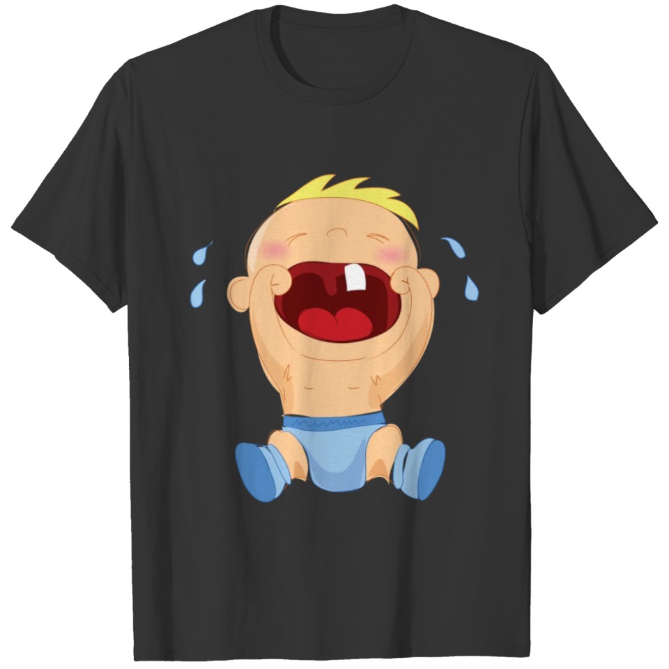 Funny baby cartoon playing T-shirt