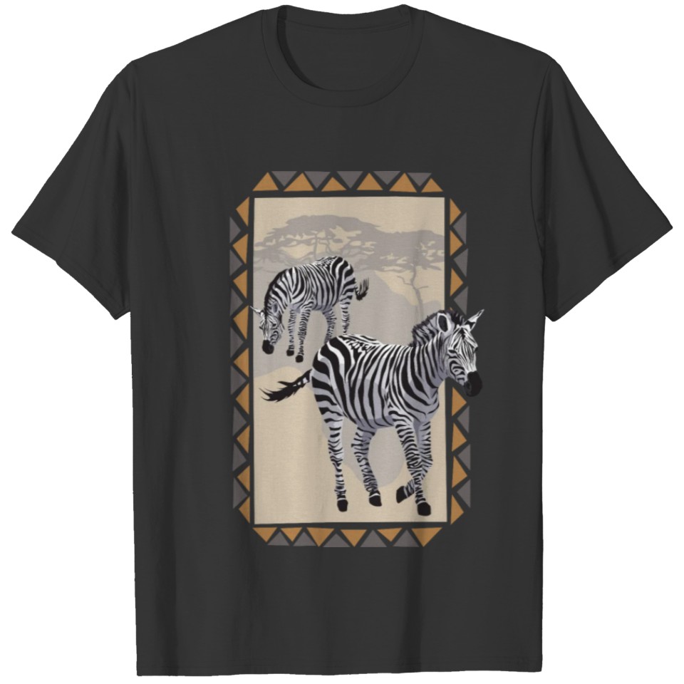 Africa Map Zebra T-shirt