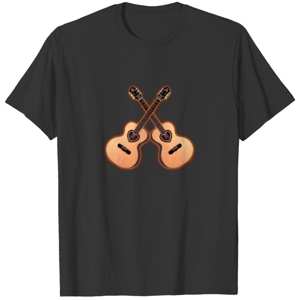 acoustic guitar heart T-shirt