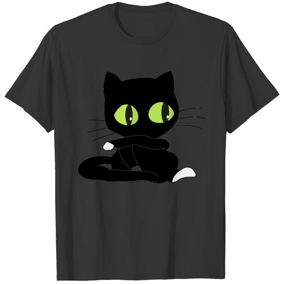 Black Unlucky Cat T-shirt