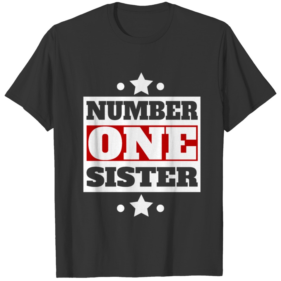 Number One Sister Retro Style Family T Shirts