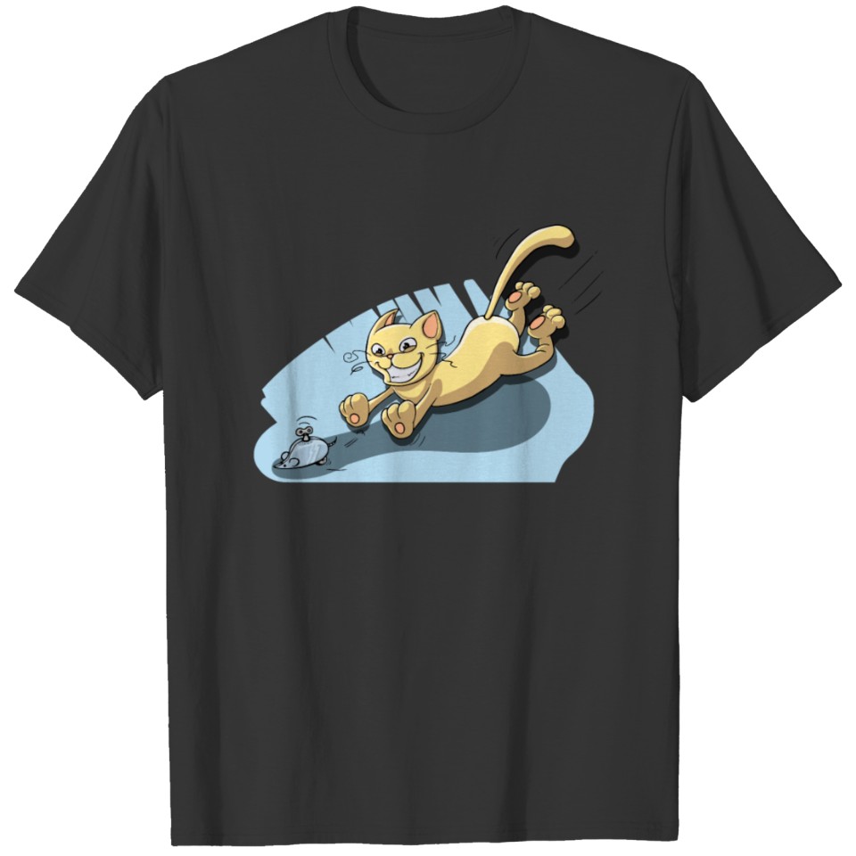 Cat Running After Rat - Tom and Jerry Illustration T-shirt