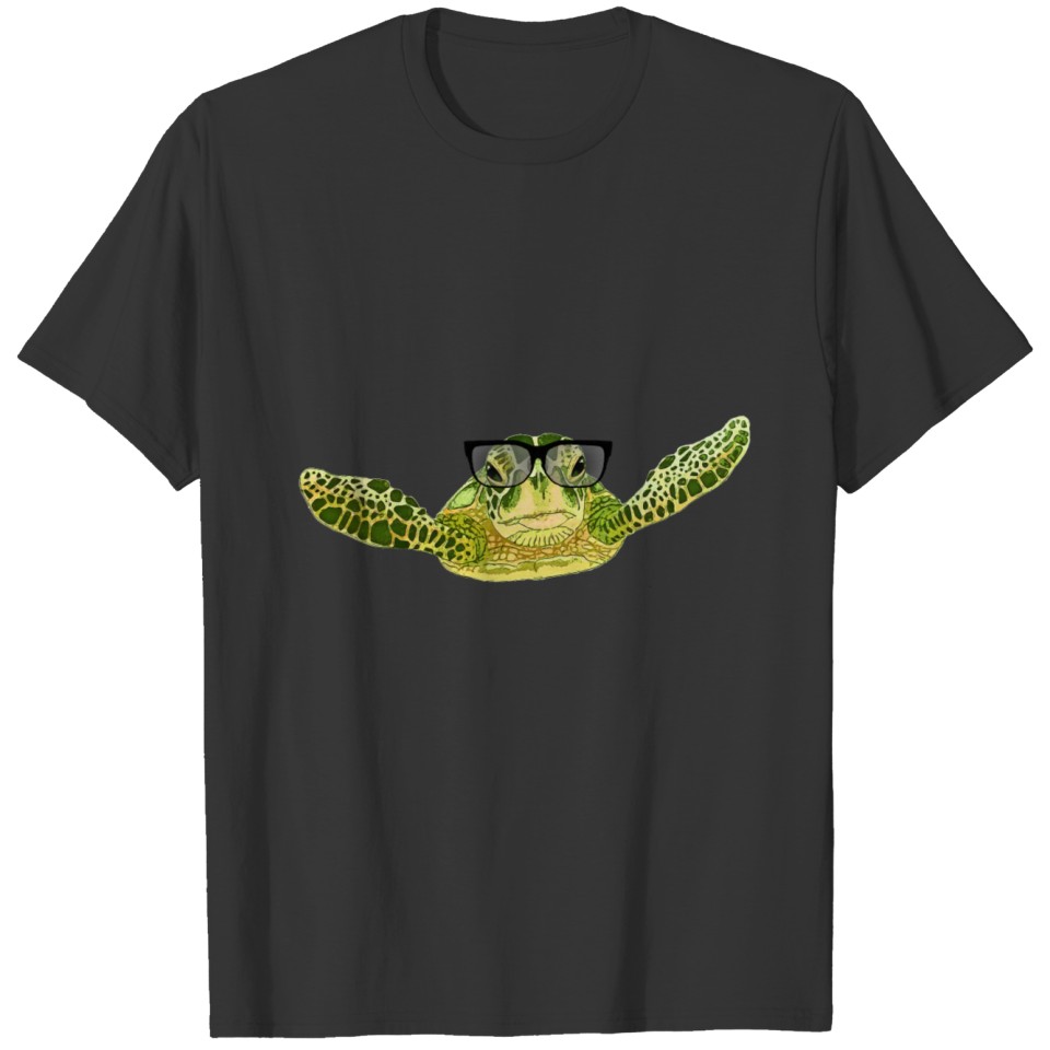 Turtle in glasses T-shirt
