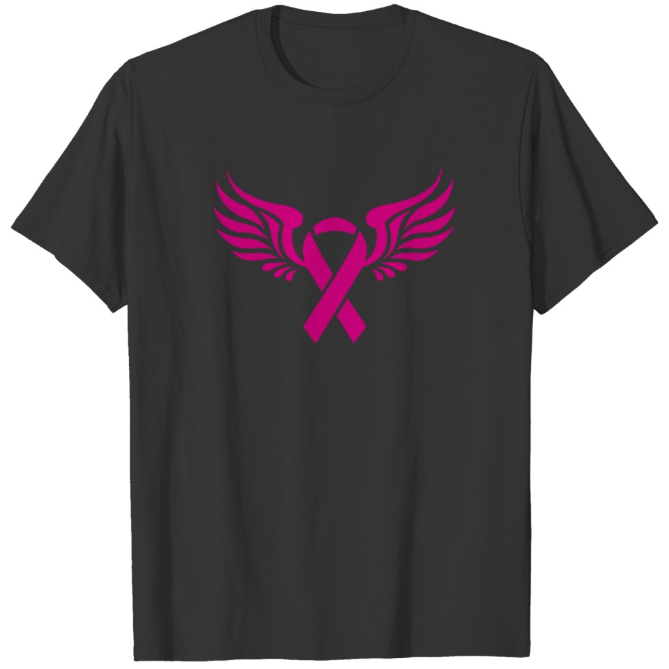BREAST CANCER RIBBON WITH WING T-shirt