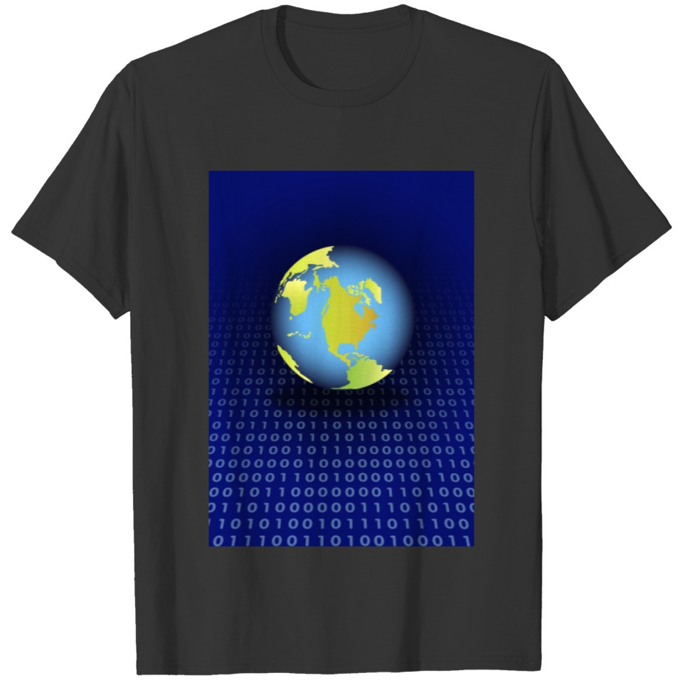 earth on binary code T-shirt